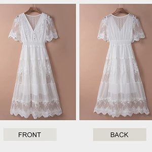 White boho wedding or bridal shower dress